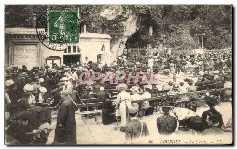 Old Postcard Lourdes Grotto