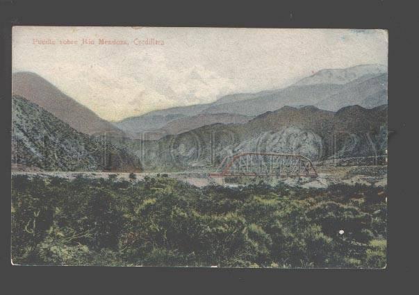 093204 Chile Puente sobre Rio Mendoza Cordillera Vintage PC