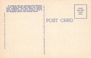 United States Post Office, Phoenix, Arizona, Early Postcard, Unused