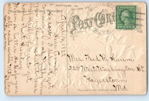 1922 Easter Holy Cross And Lilies Flowers Ridgeway WV DPO (1894-2011) Postcard