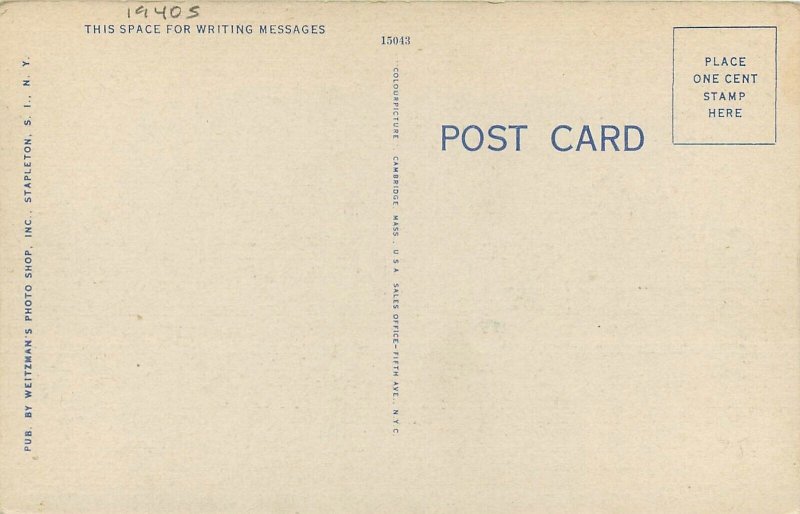 Postcard New York Staten Island US Post Office St. George Weitzman 23-6616