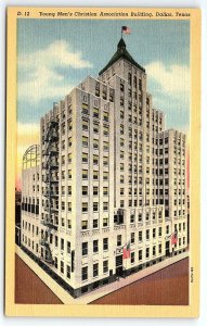 1940s DALLAS TEXAS DOWNTOWN Y.M.C.A. BUILDING UNPOSTED LINEN POSTCARD P586