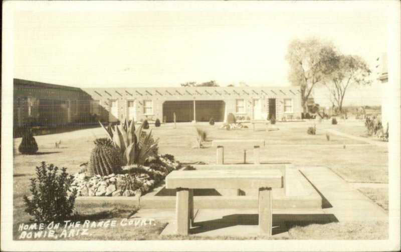 Bowie AZ Home on the Range Court Real Photo Postcard