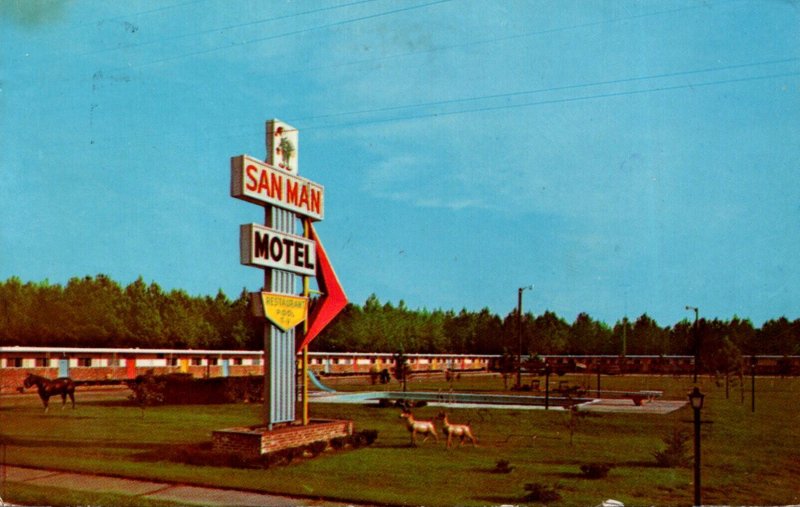 South Carolina Manning San Man Motel & Restaurant 1972