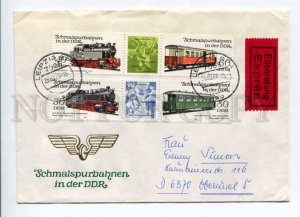 421671 EAST GERMANY GDR 1984 year TRAINS real posted Express First Day COVER