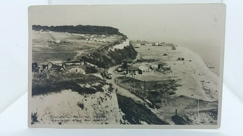 Vintage Rp Postcard Kingsdown from the Cliffs Nr Deal Kent Real photo 1958