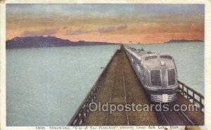 Streamliner, Great Salt Lake, UT , Utah, USA Train Railroad Station Depot 190...