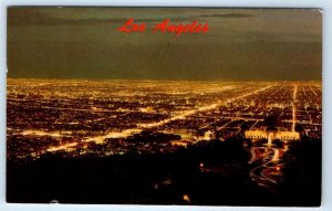Los Angeles night view - CALIFORNIA Postcard