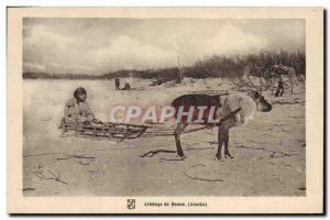 Old Postcard Polar Alaska reindeer hitch