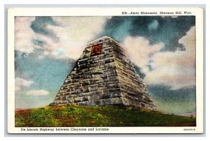 Ames Monument Sherman Hill Cheyenne Wyoming WY UNP LInen Postcard N24