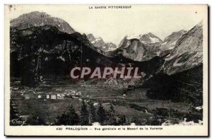 Old Postcard General view and Pralognan Vanoise massif