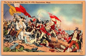 Charlestown Massachusetts MA, The Battle of Bunker Hill, June 17 1775, Postcard