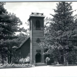 c1940s Nashua, IA RPPC Little Brown Church in the Vale Real Photo Marriage A164