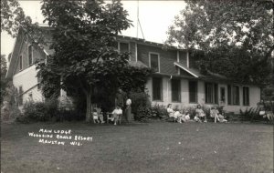 Mauston WI Main Lodge Woodside Ranch Resort Real Photo Postcard