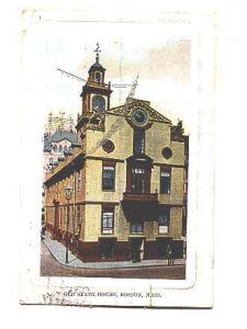 Old State House, Boston Massachusetts, Used Flag Cancel 1909