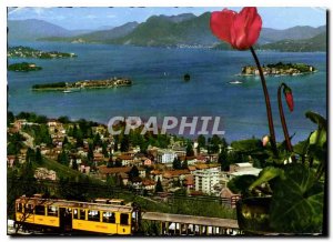 Postcard Modern Lago Maggiore Stresa e insulates the Borromee