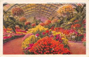 Chicago Illinois~Garfield Park Conservatory Interior~Colorful Flowers~1938 PC