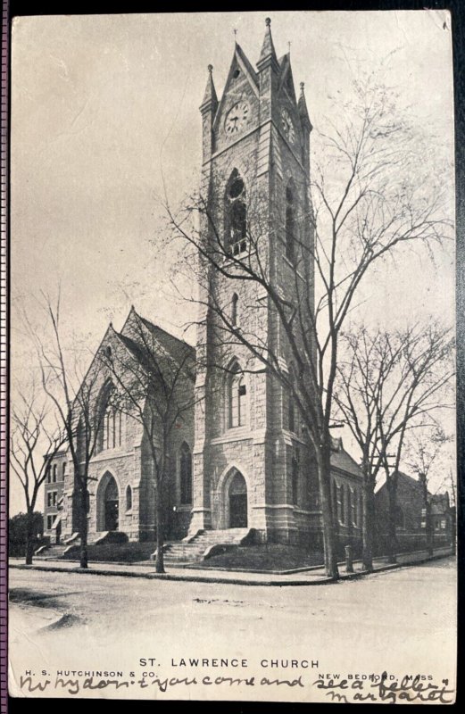 Vintage Postcard 1906 St. Lawrence Church, New Bedford, Massachusetts (MA)