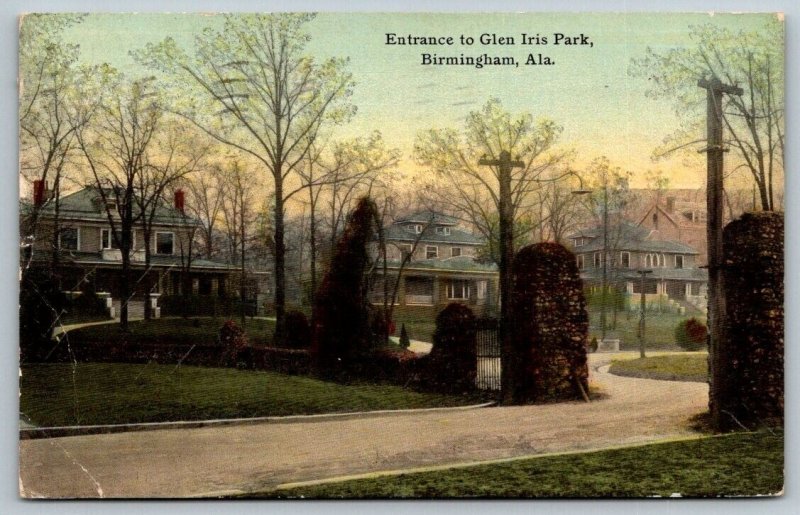 Glen Iris Park  Birmingham  Alabama  Postcard  1911