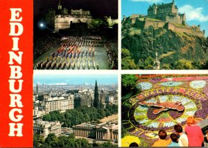 Scotland Edinburgh Multi View Showing The Castle The Floral Clock and More