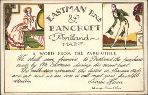 Portland ME Advertising Eastman Bros & Bancroft Art Nouveau Postcard c1910