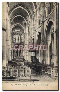 Old Postcard Beaune Collegiate Notre Dame inside view