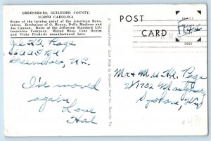 Greensboro North Carolina NC Postcard City Of Charm Home Multiview 1940 Vintage