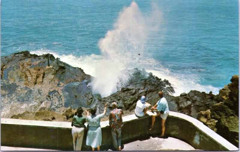 Postcard Hawaii - The Blow Hole on windward Oahu Koko Head Crater area