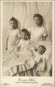 German Royal Children Die Vier Sohne Kronprinzenpaares Real Photo Postcard