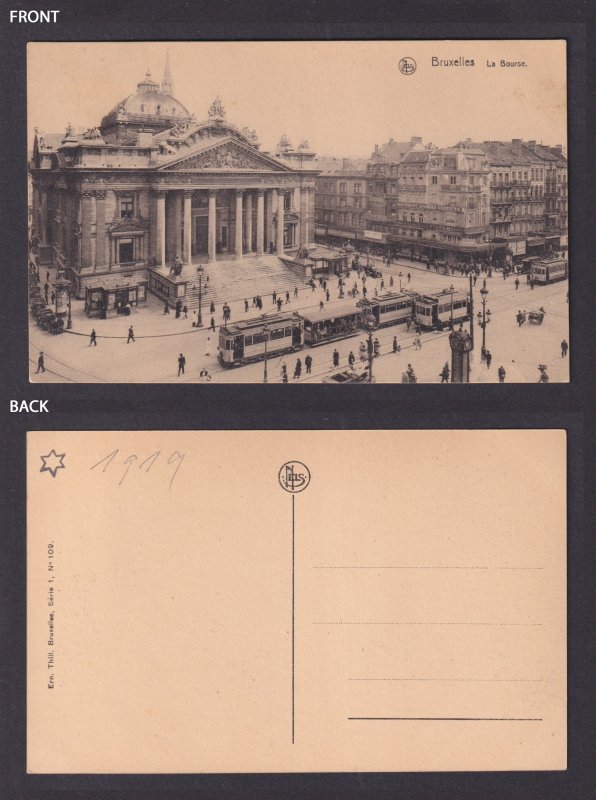 Vintage Postcard Belgium Brussels Stock Exchange