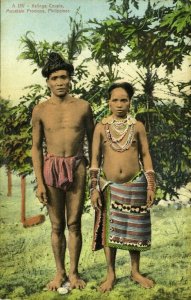 philippines, Kalinga Couple from Mountain Province, Topless (1910s) Postcard