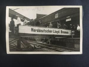 Mint 1937 Germany Real Picture Postcard Norddeutscher Lloyd Bremen Walkway