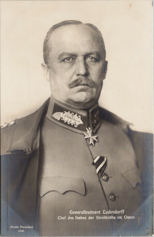 Generalleutnant Ludendorff German Germany WW1 Nicola Perscheid RPPC Postcard G5