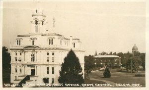 Postcard RPPC Oregon Salem Court House Post Office #64 Andrews Waco 23-3101