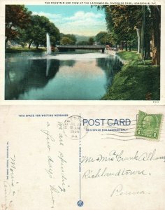 HONESDALE PA RIVERSIDE PARK 1936 VINTAGE POSTCARD