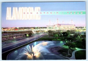 SAN ANTONIO, Texas TX ~ Sports Stadium ALAMODOME Lights at Dusk  4x6 Postcard