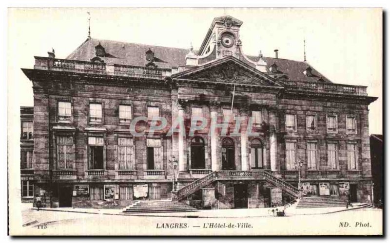 Old Postcard Langres The Hotel De Ville