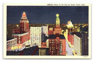 Heart Of The City By Night Tulsa Okla. Oklahoma Postcard