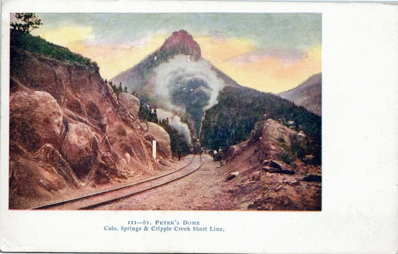 St. Peter's Dome Colorado Springs Cripple Creek Short Line Colorado postcard