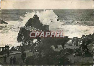 Modern Postcard Biarritz The Rock of the Virgin by storm