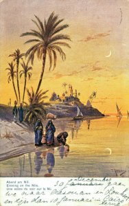 Egypt Evening on the Nile Vintage Postcard 07.51