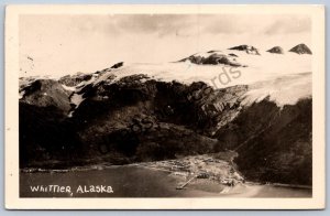 K49/ Whittier Alaska RPPC Postcard c1940s Birdseye Mountains 488