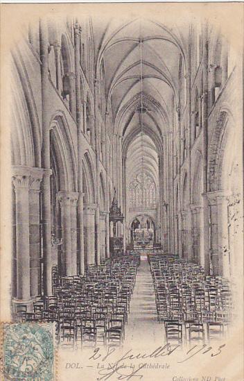 France Dol de Bretagne La nef de la Cathedrale 1903