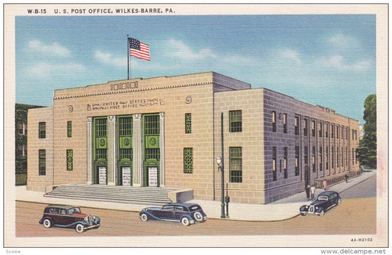 Post Office , WILKES-BARRE , Pennsylvania, 30-40s