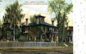 Hon. James G. Blaine's Residence - Augusta, Maine ME Postcard