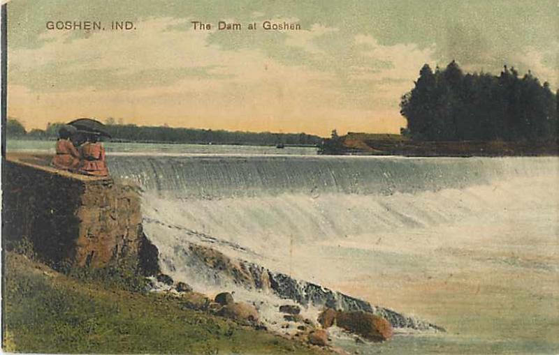 Dam at Goshen in Goshen, Indiana, IN,Divided Back
