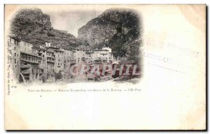 Postcard Old Bridge Royans Hanging Houses The Bourne Stamp Company Vélocipé...