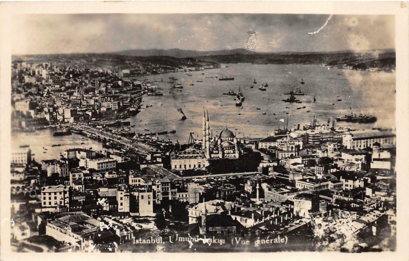 RPPC ISTANBUL TURKEY AERIAL VIEW REAL PHOTO POSTCARD (c. 1910)