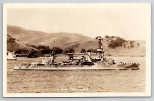 U.S.S. Arkansas Naval Ship RPPC Real Photo Postcard W26