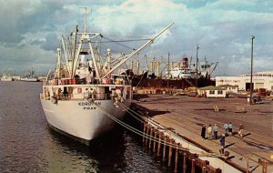 Long Beach, CA California  PORT VIEW  Yugoslavian Ship Korotan 1962  Postcard